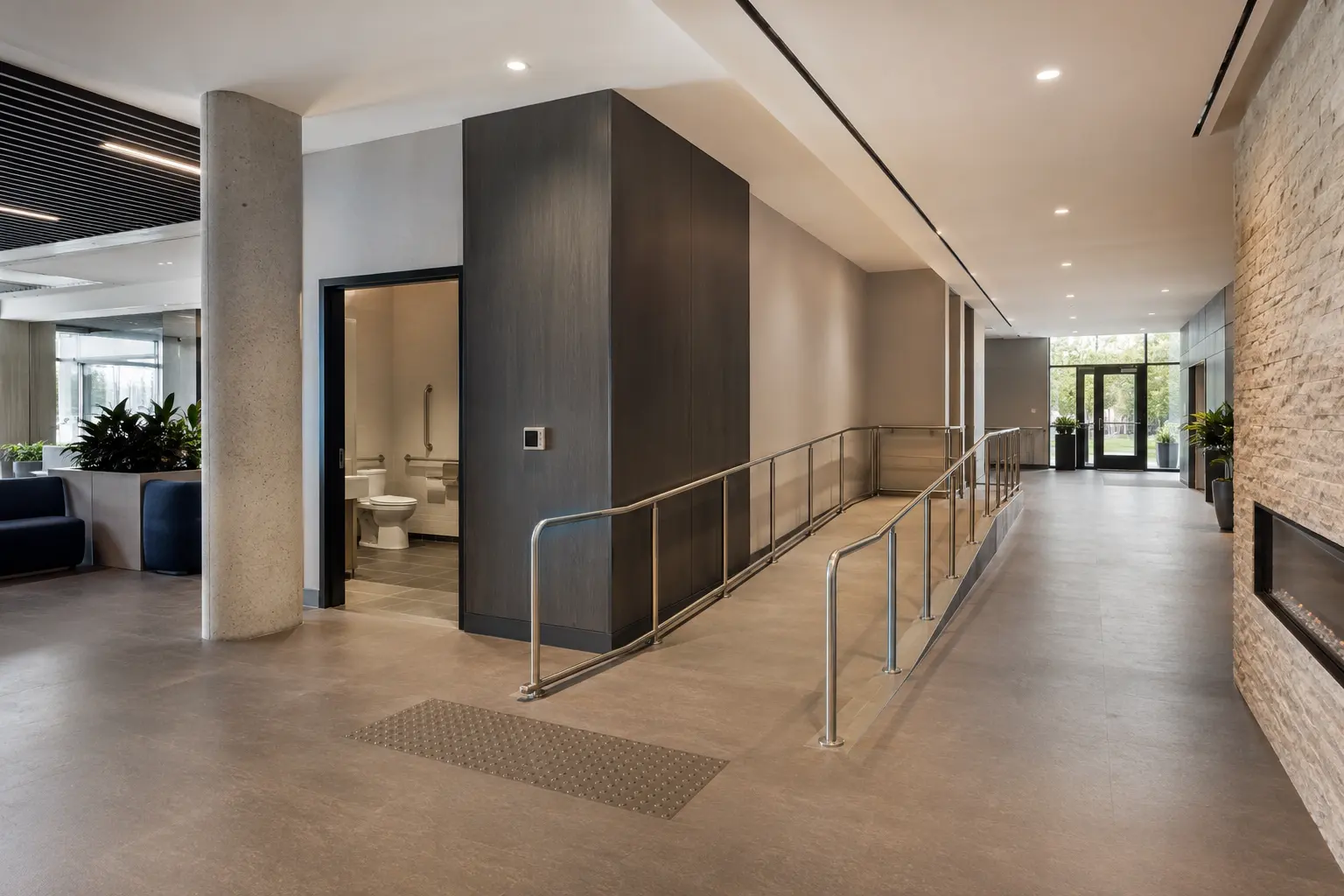 AODA Accessibility Retrofits in Brooklin being built and completed on site by Ardenvale Construction