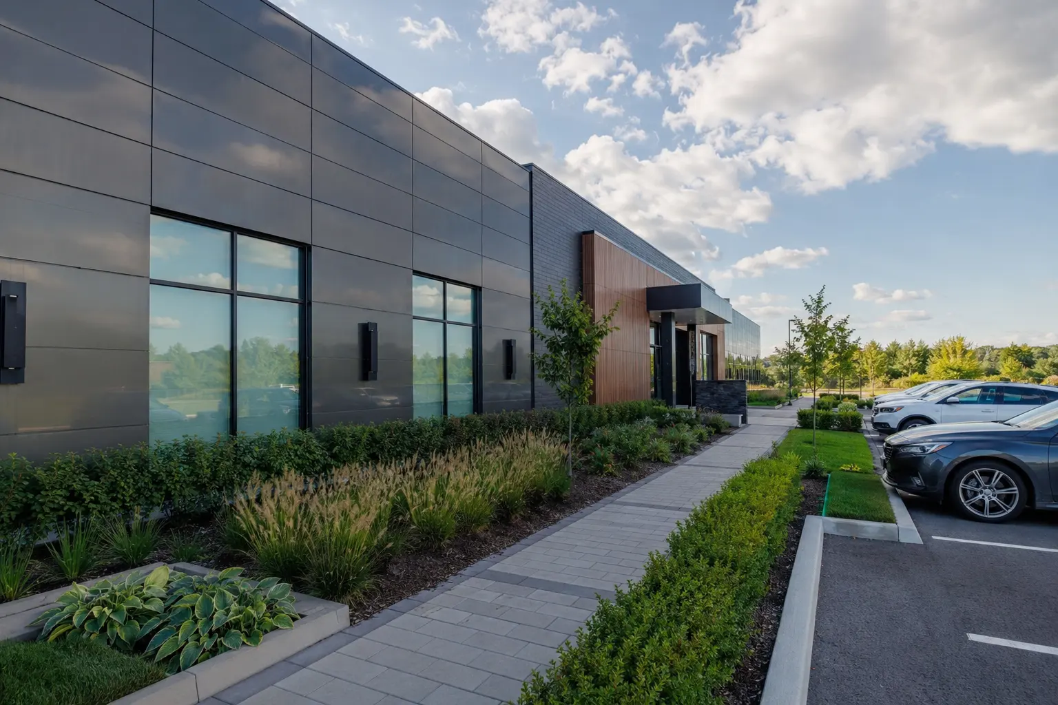 Commercial Cladding across Halton Hills property by Ardenvale Construction