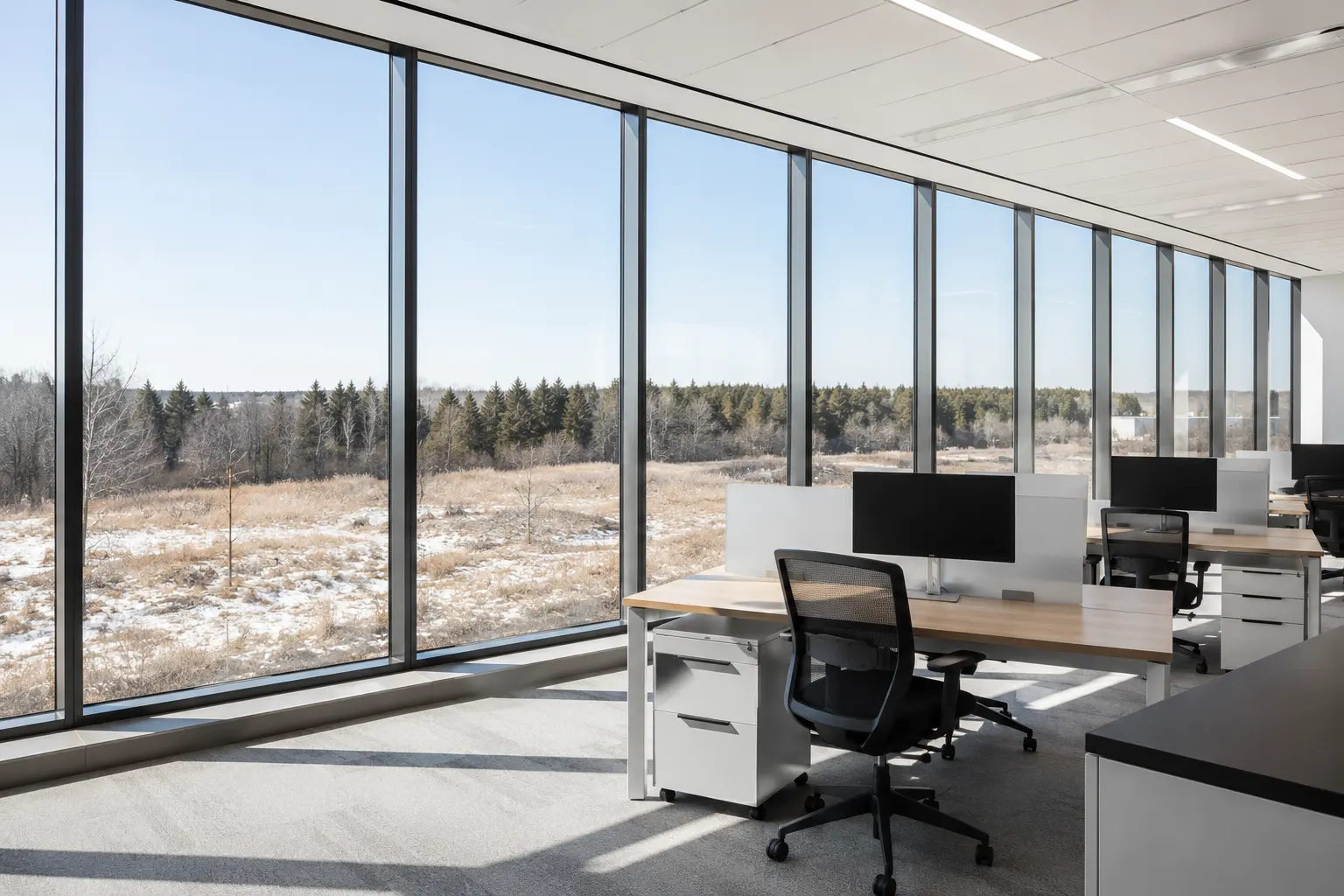 Commercial Glazing across Brooklin property by Ardenvale Construction