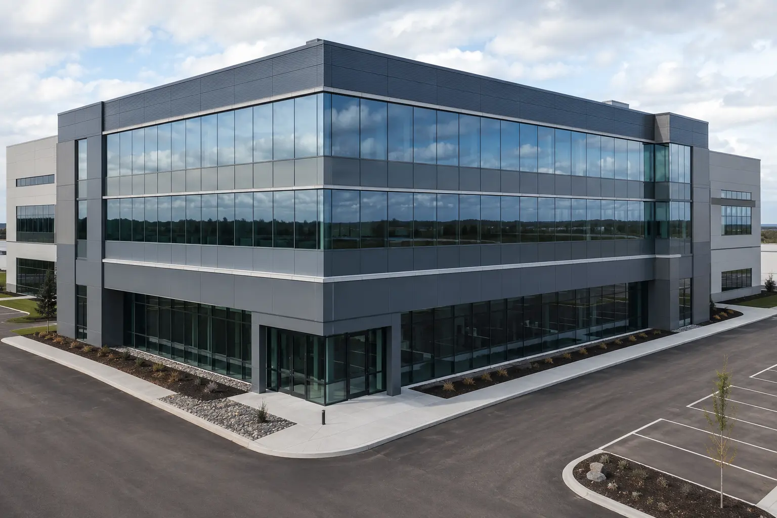 Commercial Glazing in Brooklin, Ontario, completed by Ardenvale Construction