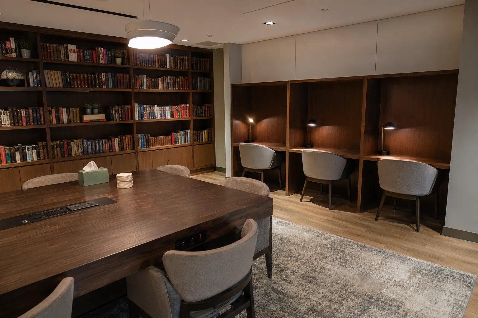 Condo Library and Study Room Buildout across Maple property by Ardenvale Construction