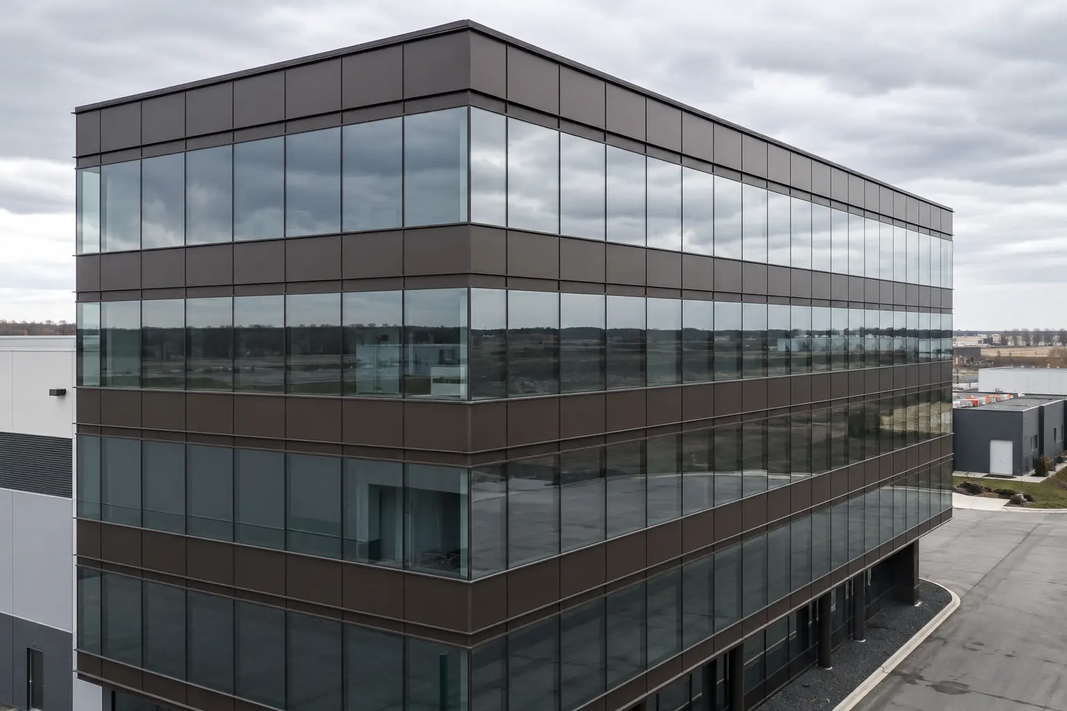 Curtain Wall Installation in Brooklin, Ontario, completed by Ardenvale Construction