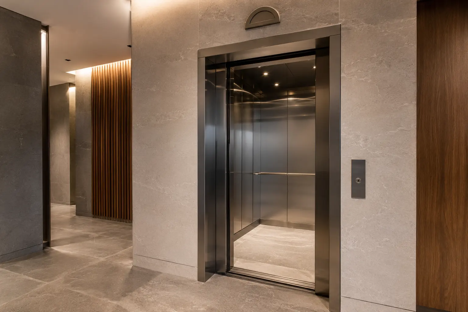 Elevator Lobby and Surround Renovation across Markham property by Ardenvale Construction