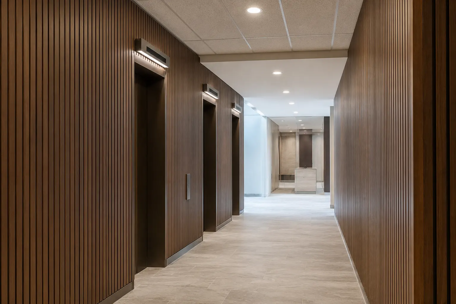 Elevator Lobby and Surround Renovation in Markham being built and completed on site by Ardenvale Construction