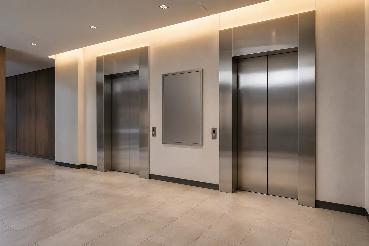 Elevator Lobby and Surround Renovation in Markham, Ontario, completed by Ardenvale Construction