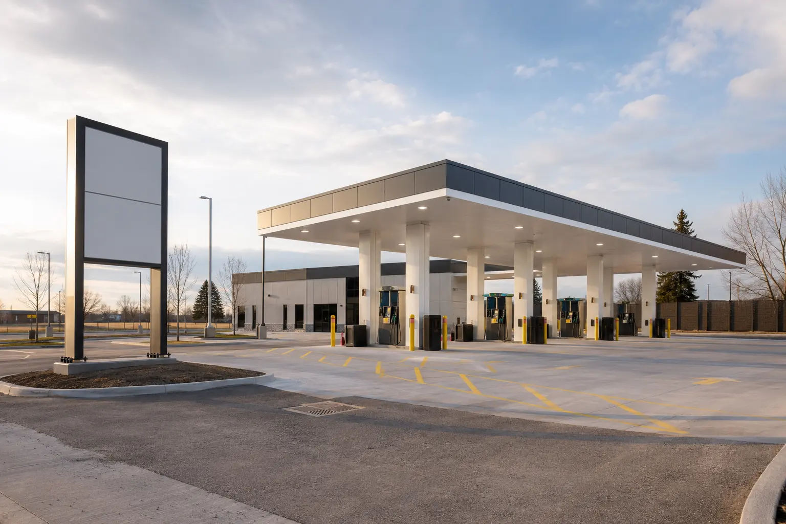 Gas Station Construction being built and completed on site by Ardenvale Construction