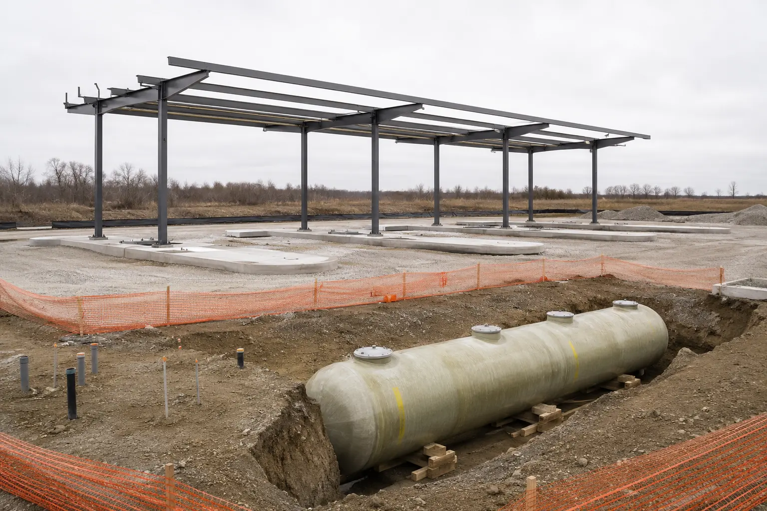 The Maple market for gas station construction by Ardenvale Construction