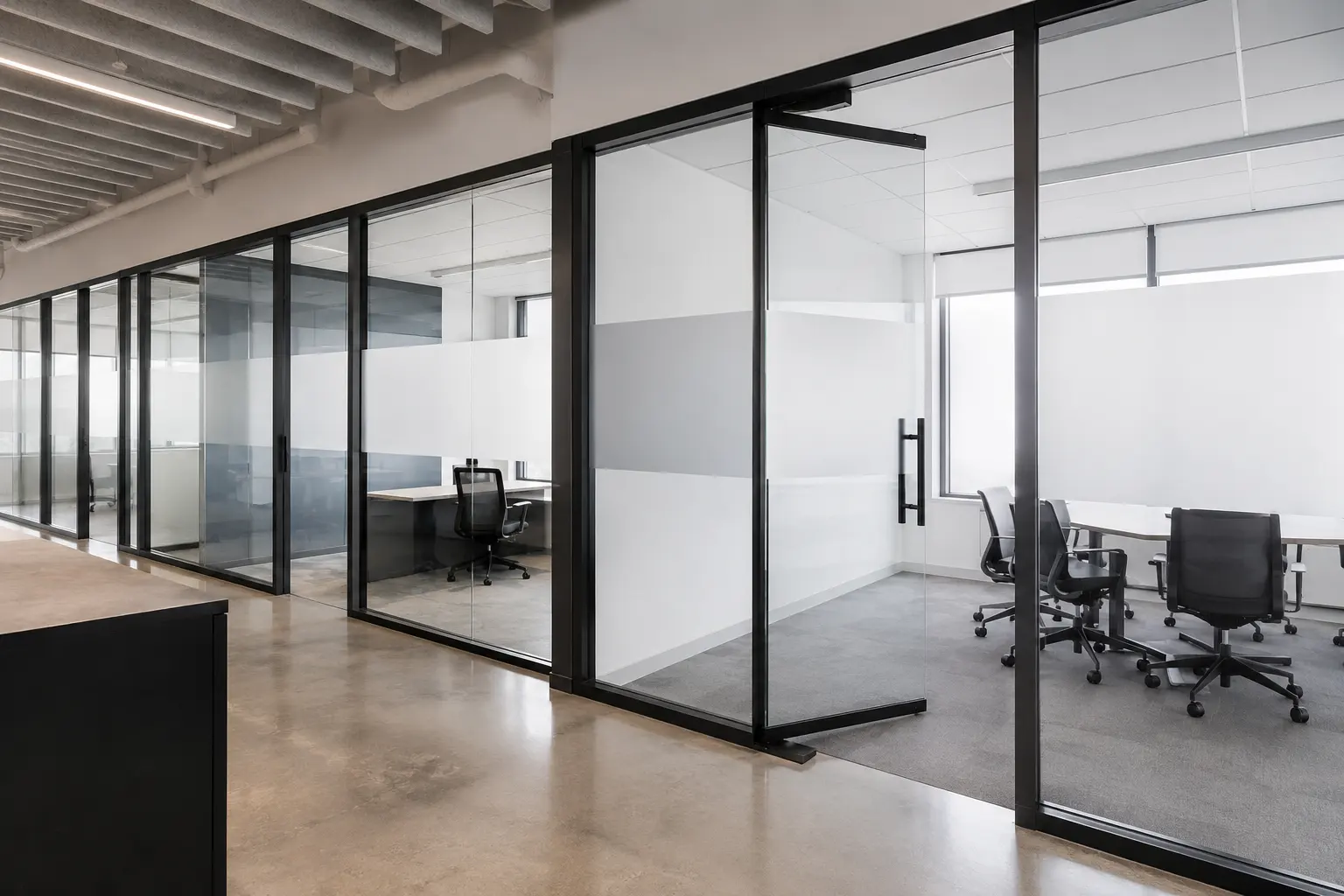 Glass Partitions in Aurora, Ontario, completed by Ardenvale Construction