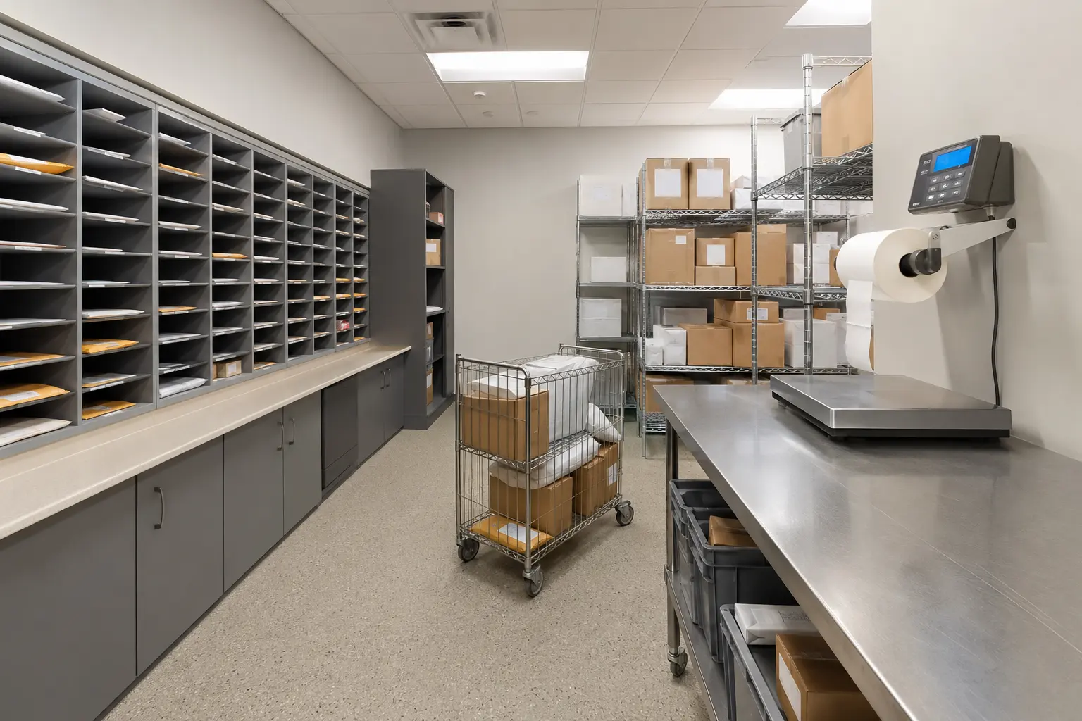 Mail Room Renovation across Maple property by Ardenvale Construction